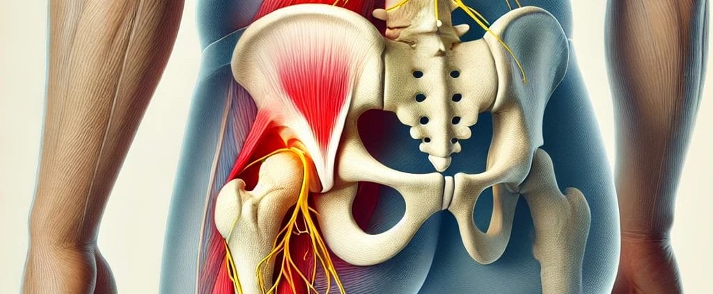 Vision de una espalda baja resaltando una ciatica